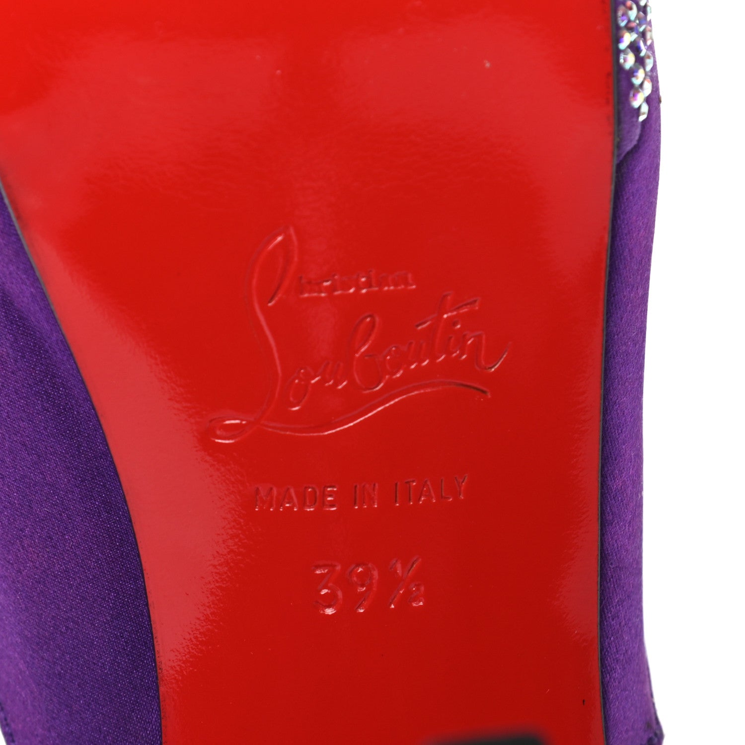 Christian Louboutin Satin Strass Eugenia 140 Pumps 39.5 Purple 7 of 8