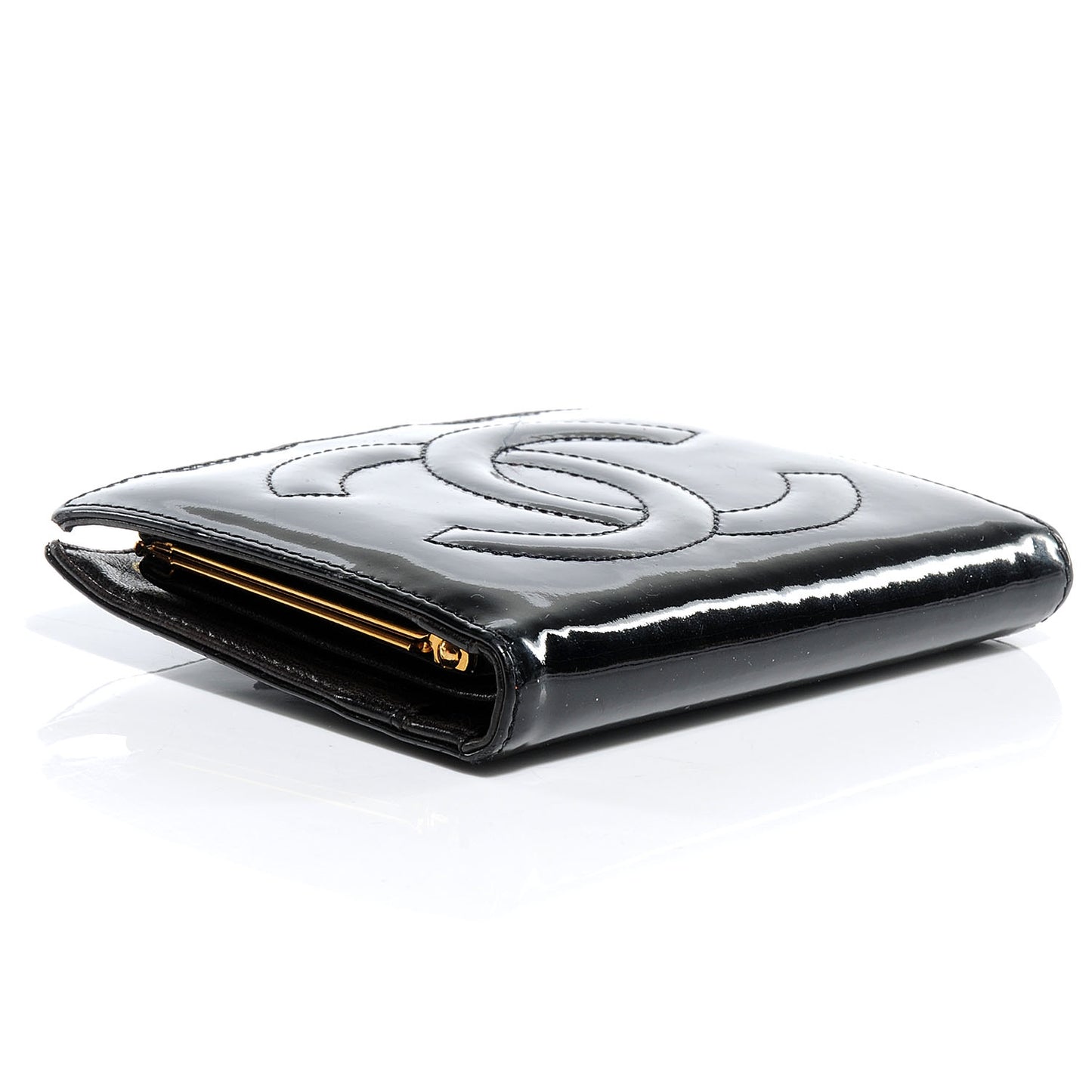 Patent CC French Wallet Black