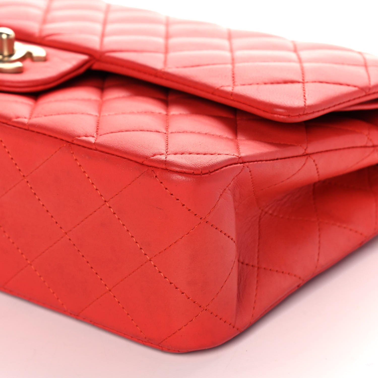 Chanel Lambskin Quilted Medium Double Flap Red 11 of 11