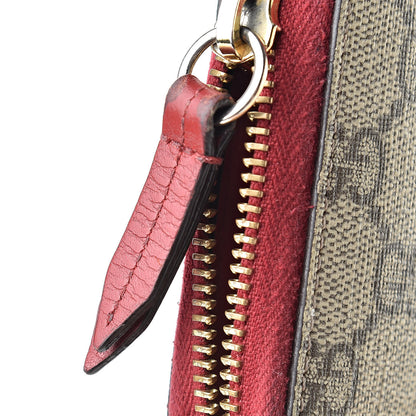 Gucci GG Supreme Monogram Embroidered Rainbow Zip Around Wallet Red 10 of 16