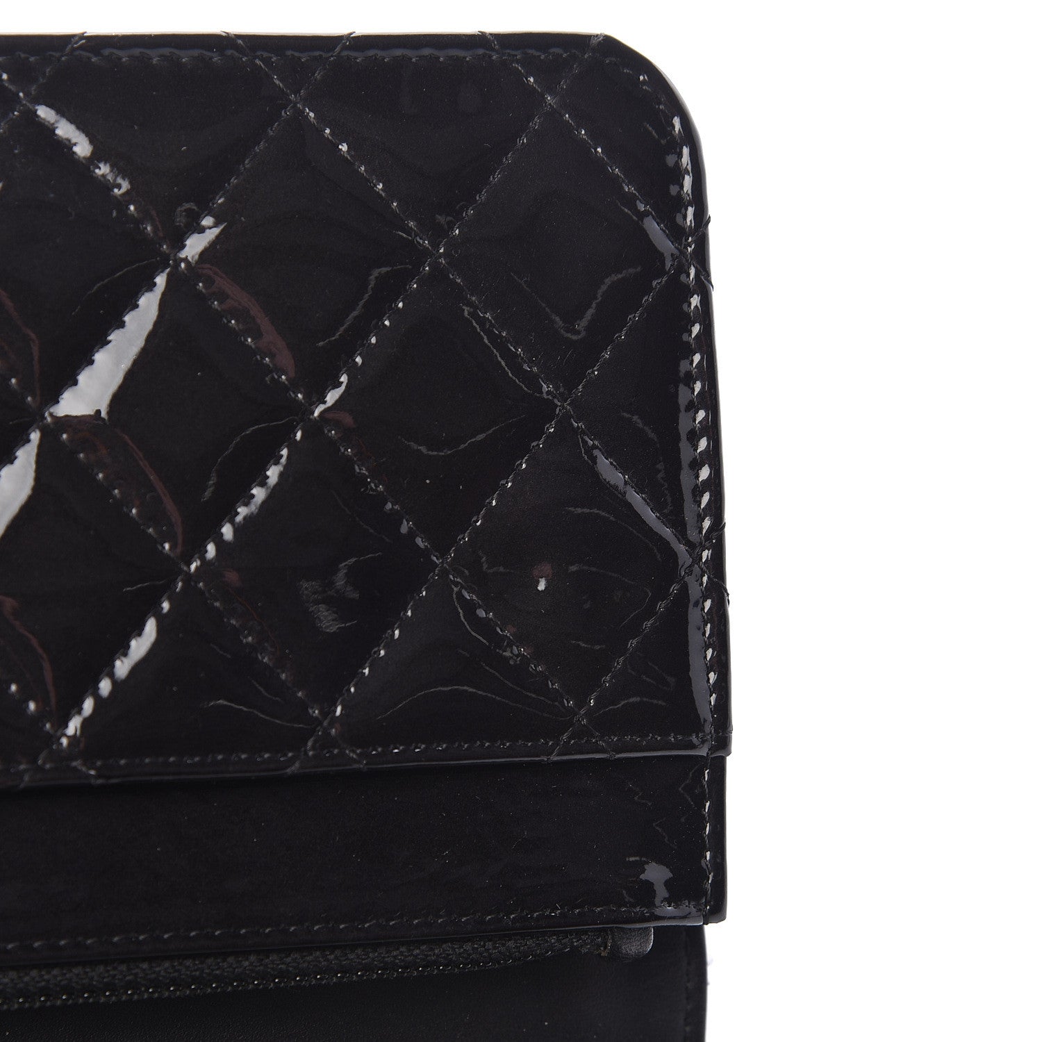 Chanel Patent Quilted Brilliant Wallet On Chain WOC Black 12 of 15