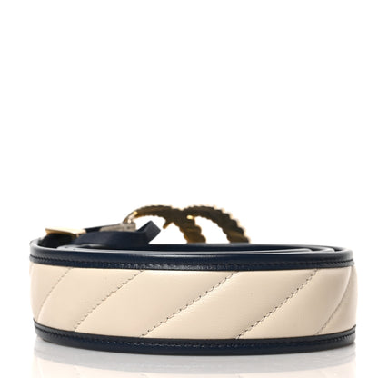 Gucci Azalea Calfskin Matelasse Diagonal Torchon Double G 40mm Belt 95 38 Mystic White Blue Agata 2 of 4