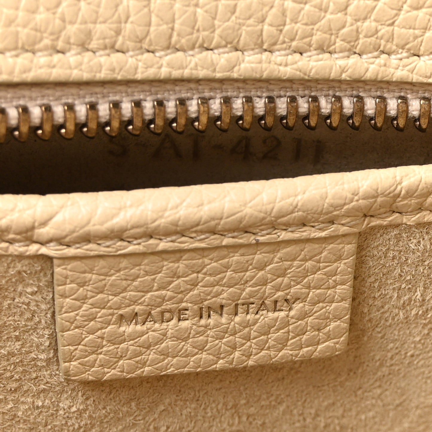 Drummed Calfskin Nano Luggage Ivory