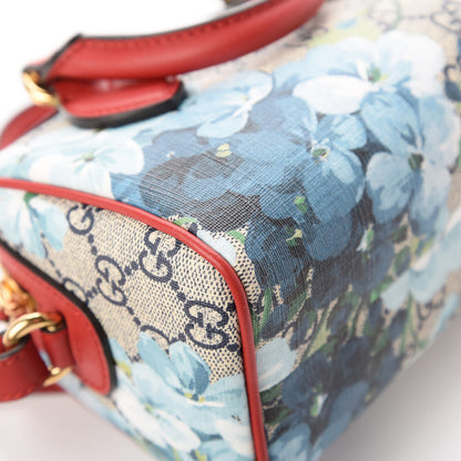 Gucci GG Supreme Monogram Blooms Mini Boston Navy Blue Hibiscus 13 of 13