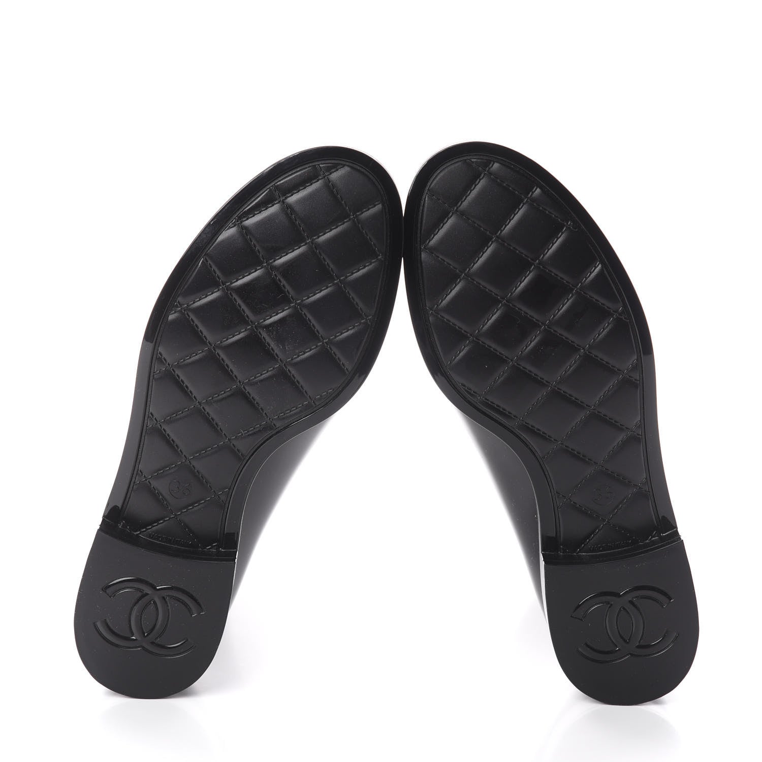 Chanel Rubber Rain Boots 36 Black 6 of 7