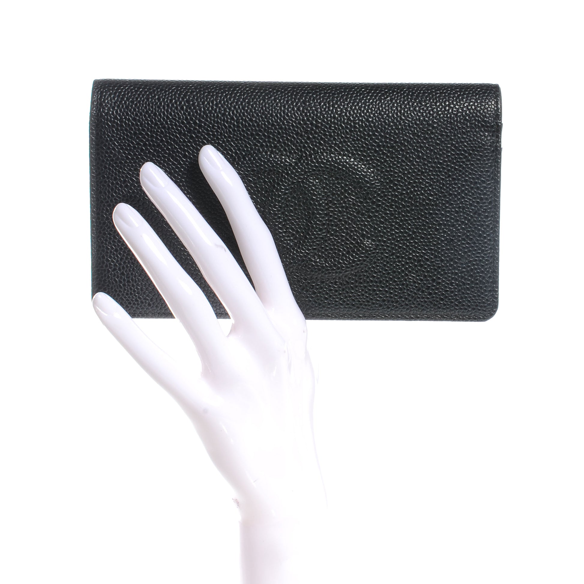 Chanel Caviar Yen CC Wallet Black 2 of 9