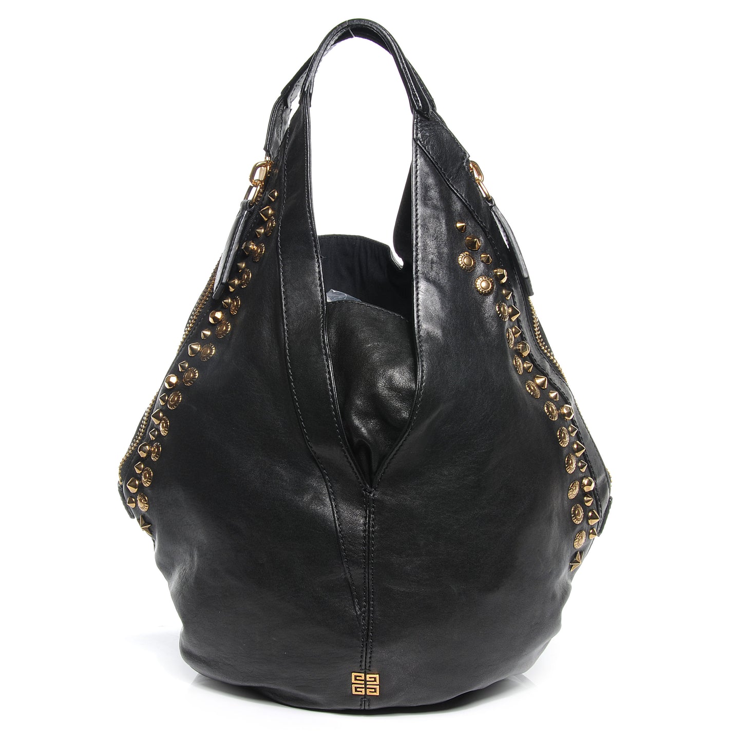 Lambskin Studded Tinhan Hobo Black