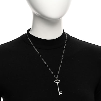 Tiffany Sterling Silver Oval Key Pendant Necklace 2 of 5