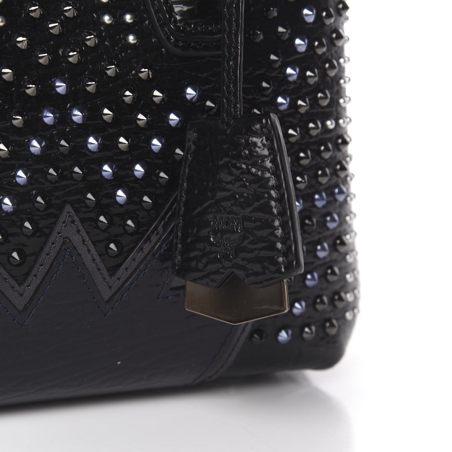 Calfskin Studded Cyber Studs Mini Milla Tote Black
