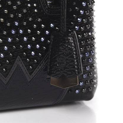 MCM Calfskin Studded Cyber Studs Mini Milla Tote Black 8 of 8