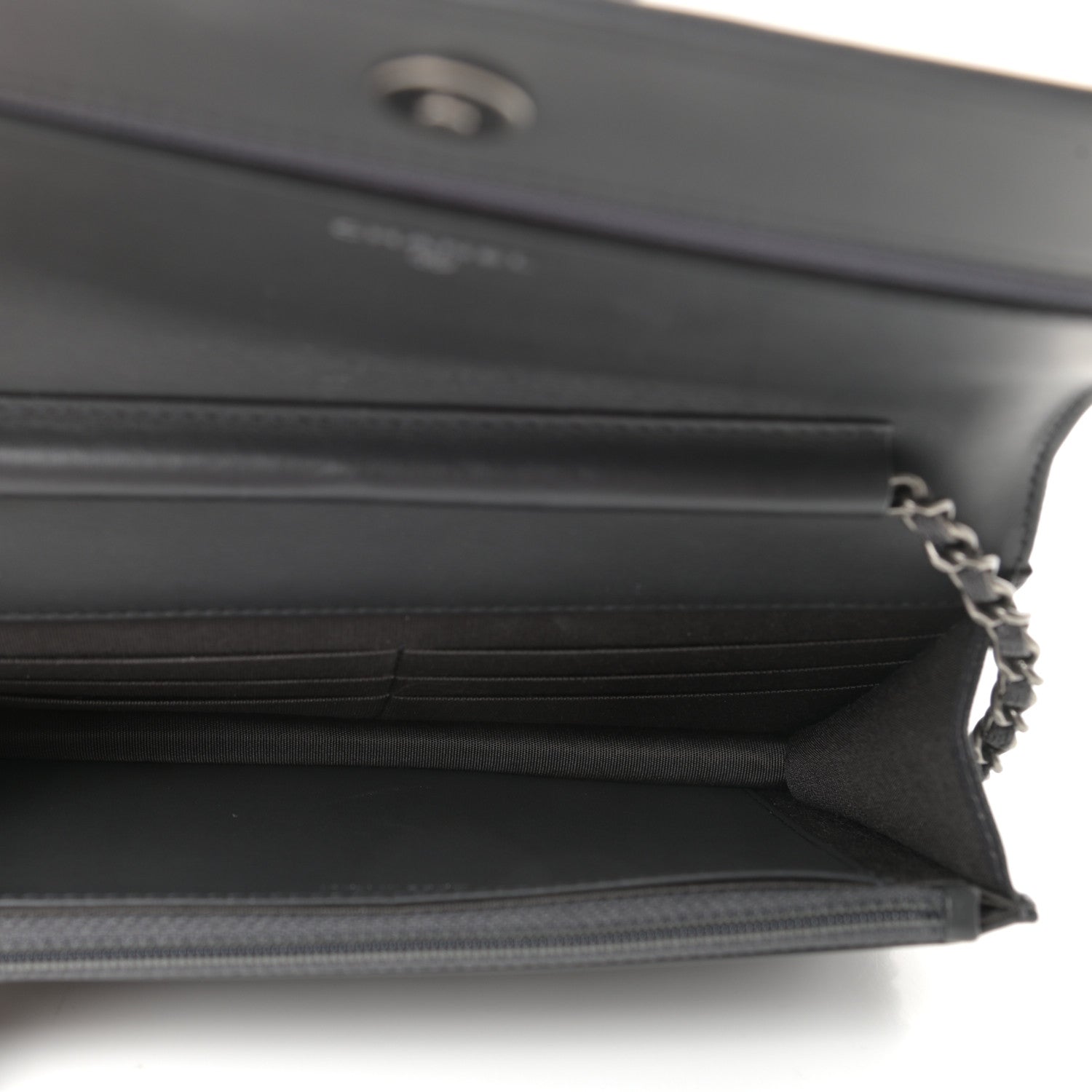 Chanel Caviar Quilted Boy Wallet On Chain WOC Charcoal 5 of 11