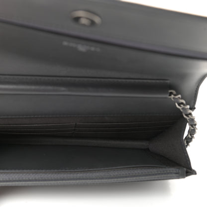 Chanel Caviar Quilted Boy Wallet On Chain WOC Charcoal 5 of 11