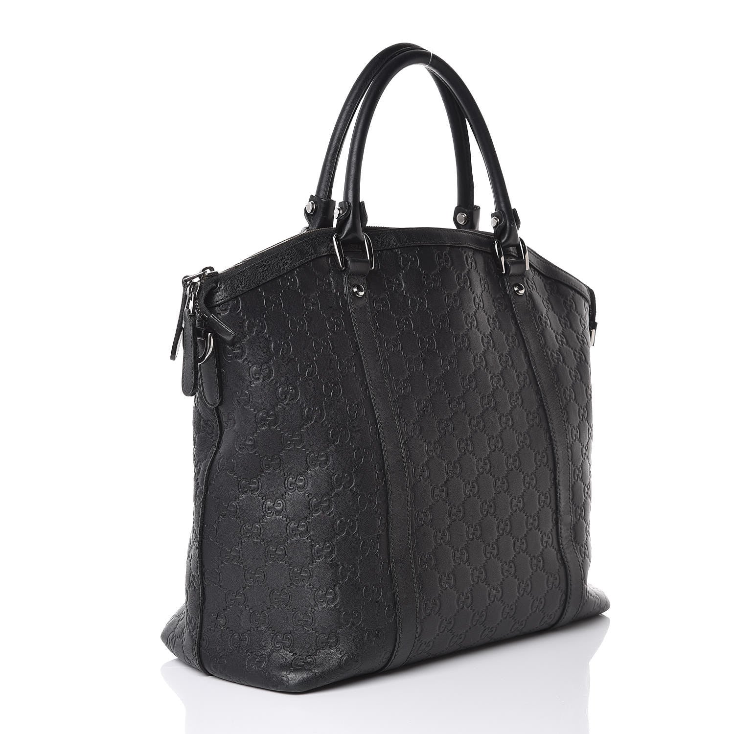 Gucci Guccissima Large GG Charm Convertible Dome Satchel Black 3 of 12