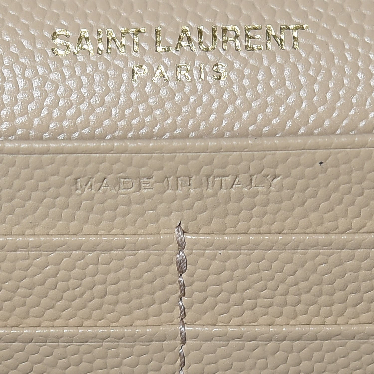 Saint Laurent Grain De Poudre Matelasse Chevron Monogram Chain Wallet Nude Powder 9 of 10