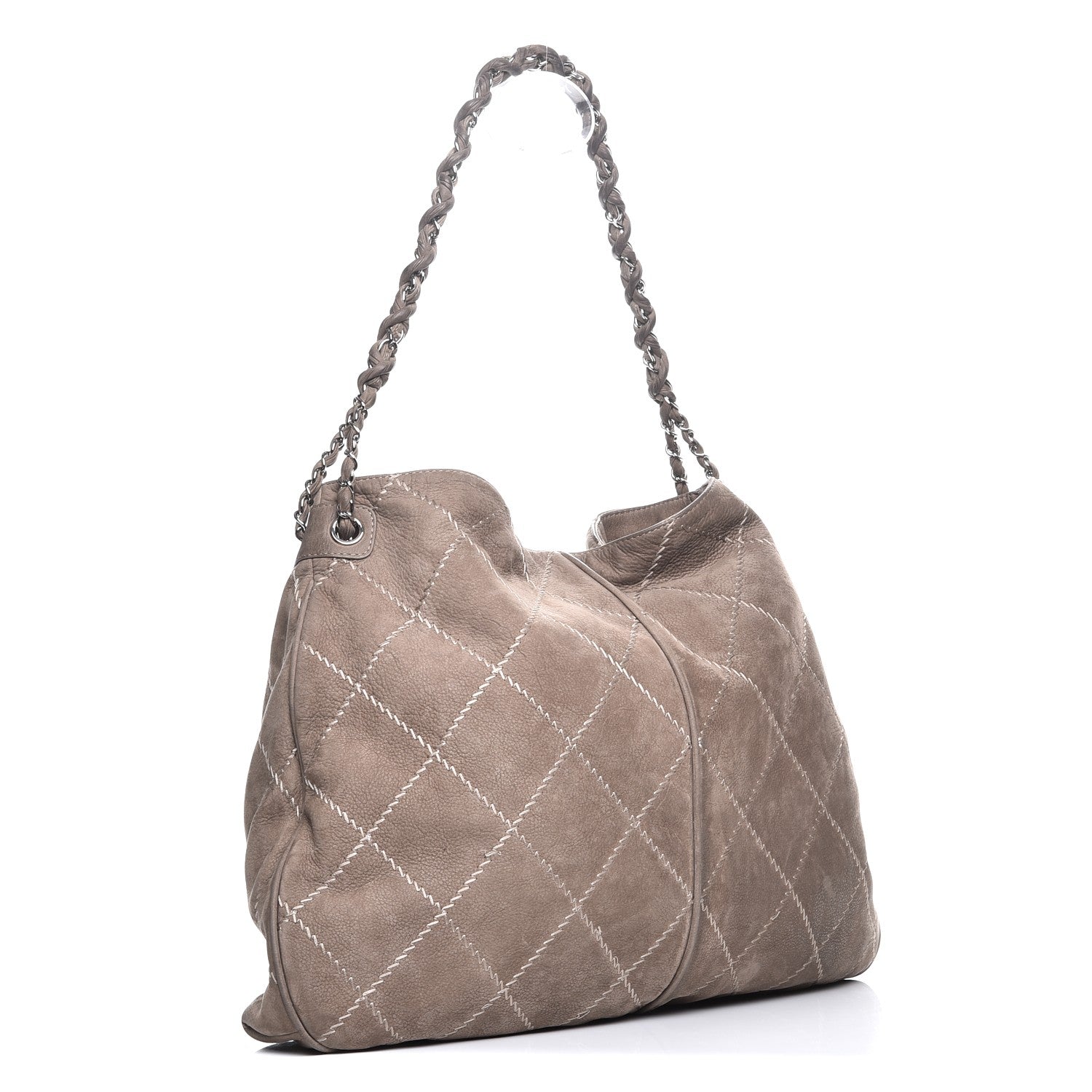 Chanel Suede Darjeeling Hobo Light Grey 3 of 16