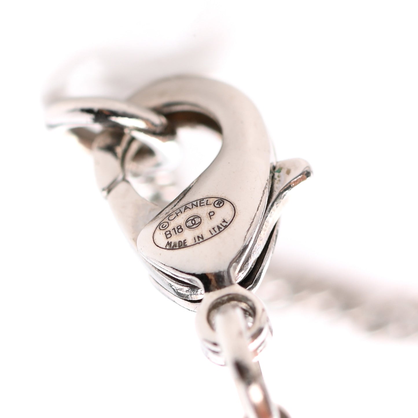 Baguette Crystal CC Necklace Silver