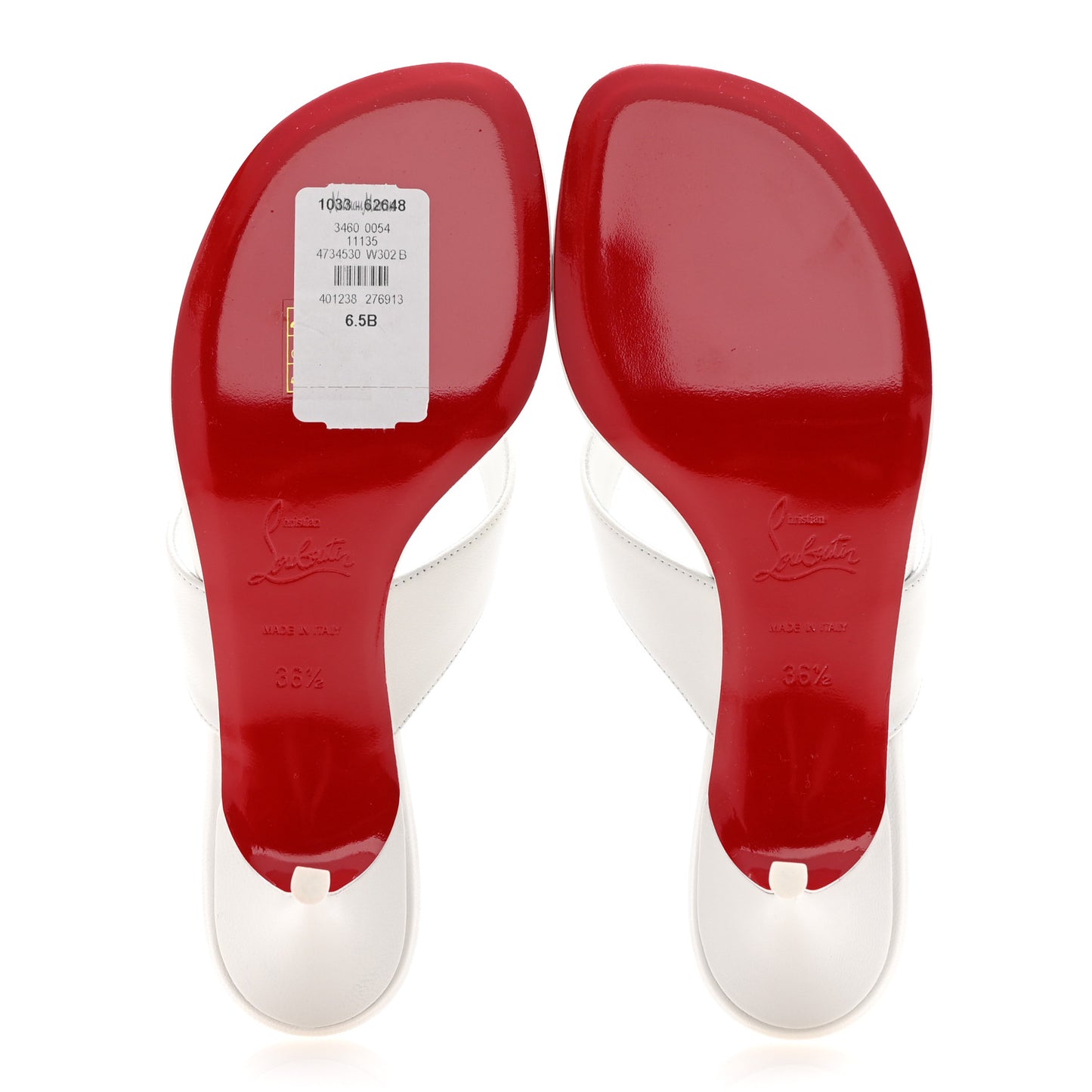 Calfskin Raratonga 55 Thong Sandals 36.5 White