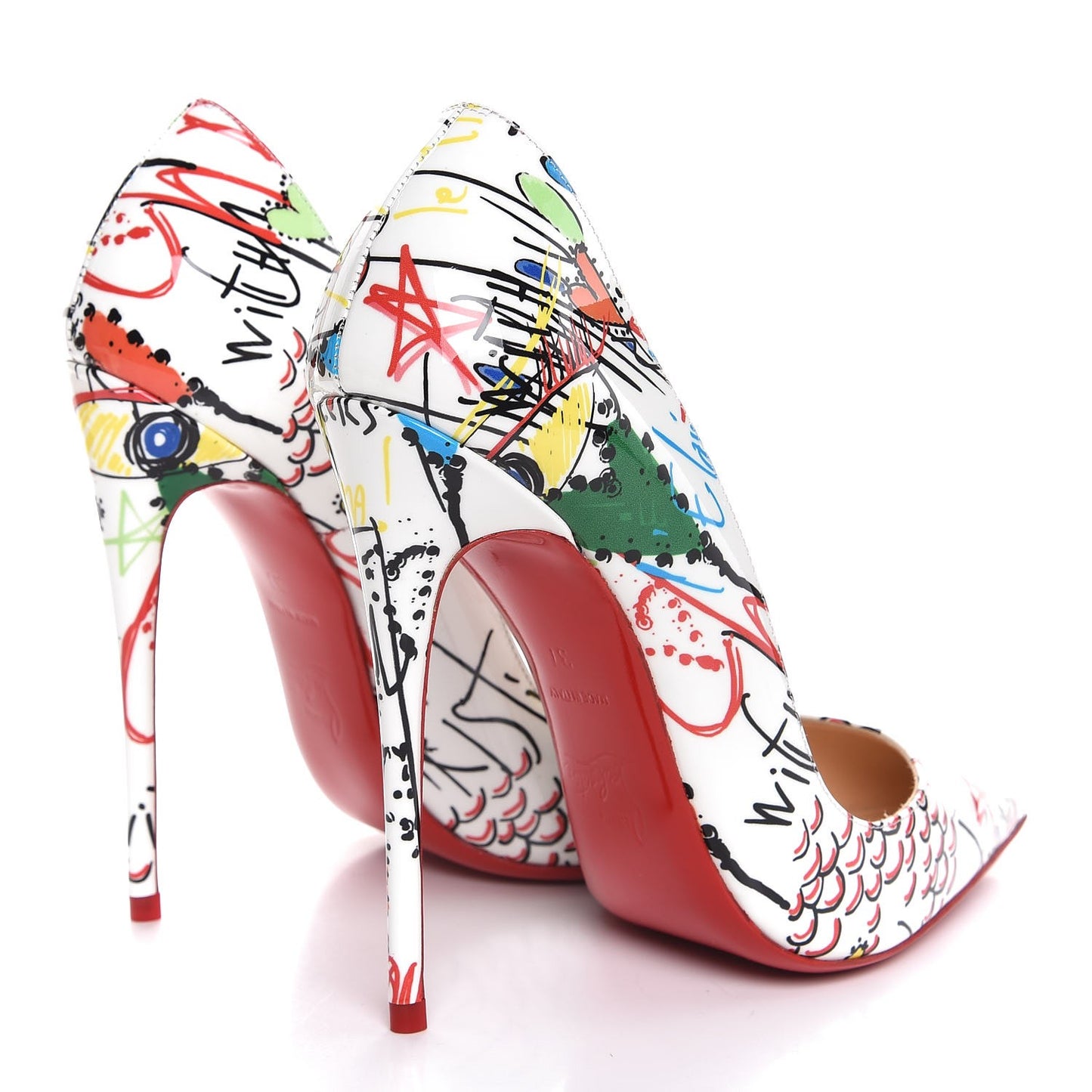 Patent Loubitag So Kate 120 Pumps 37 White Multi