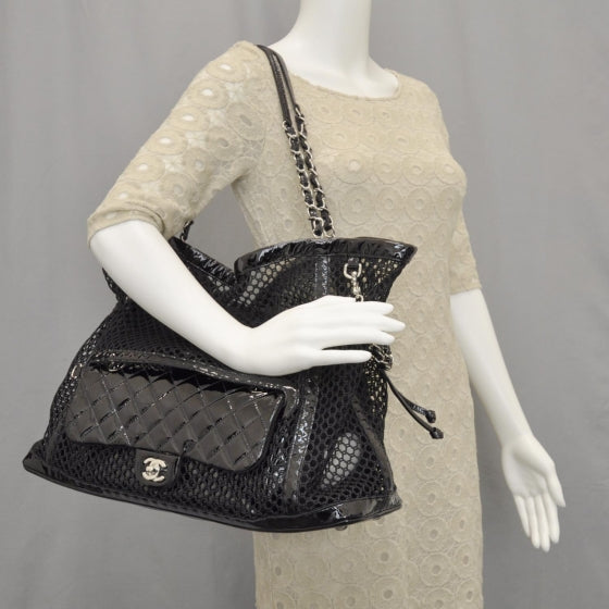 Patent Net Large La Madrague Tote Black