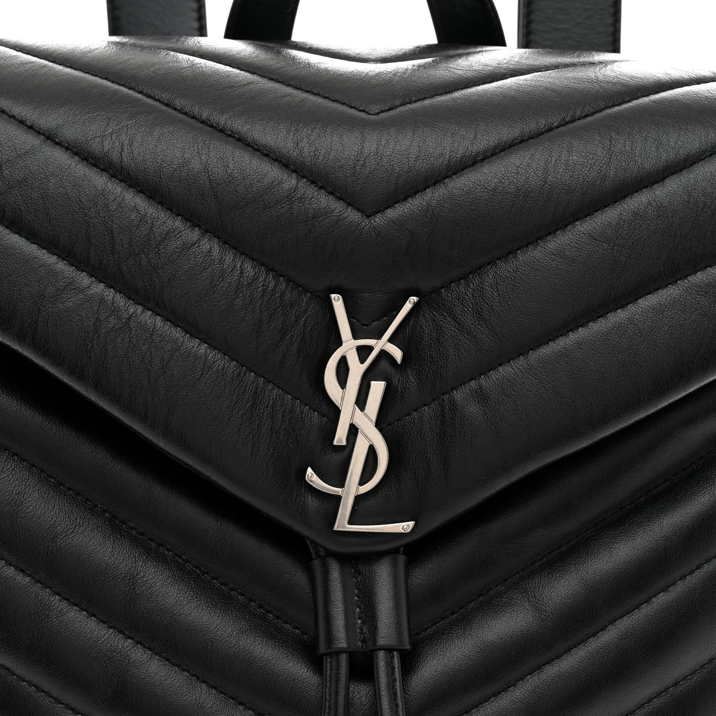 Calfskin Y Quilted Monogram Medium Loulou Backpack Black