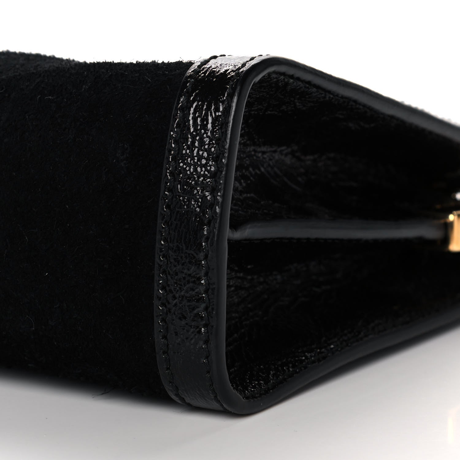 Gucci Suede Patent GG Web Small Ophidia Chain Shoulder Bag Black 10 of 14