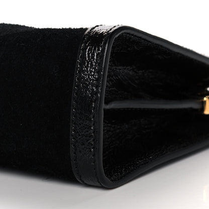 Gucci Suede Patent GG Web Small Ophidia Chain Shoulder Bag Black 10 of 14