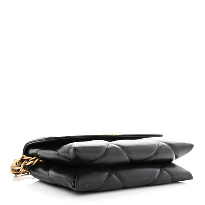 Chanel Lambskin Quilted Chanel 19 Flap Clutch Black 5 of 14