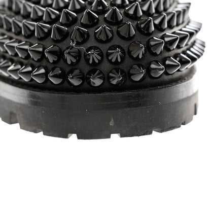 Christian Louboutin Calfskin Spikes TS Croc Flat Boots 39 Black 9 of 11