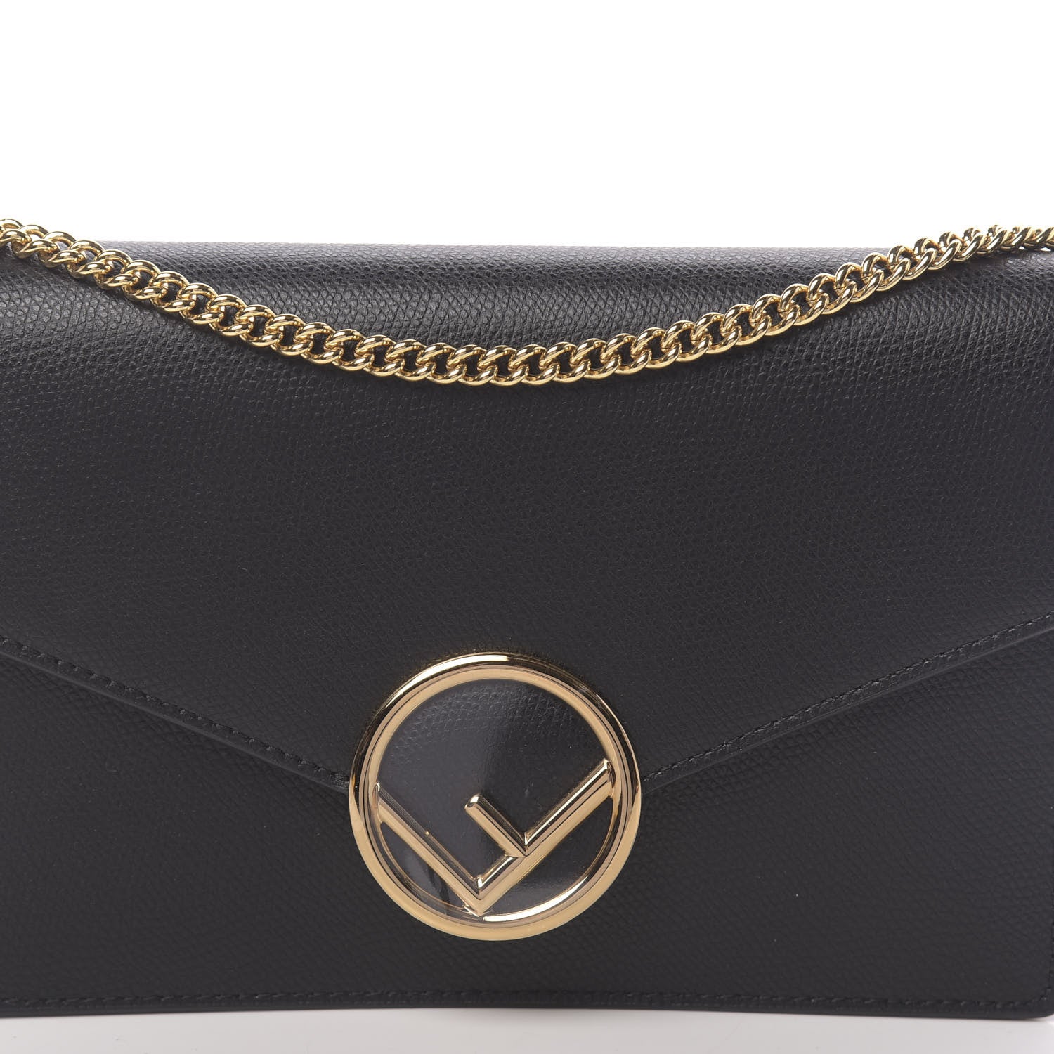 Fendi Vitello Cruise F is Fendi Medium Envelope Wallet on Chain Black 10 of 11