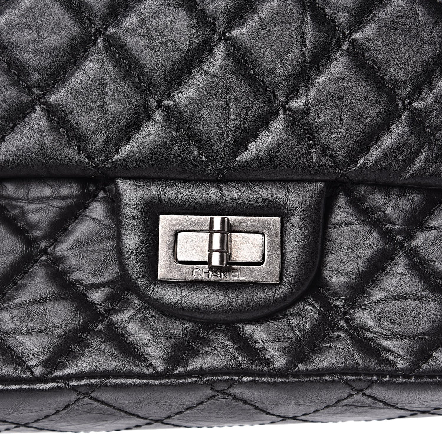 Chanel Aged Calfskin Quilted 2.55 Reissue 225 Flap Black 10 of 11