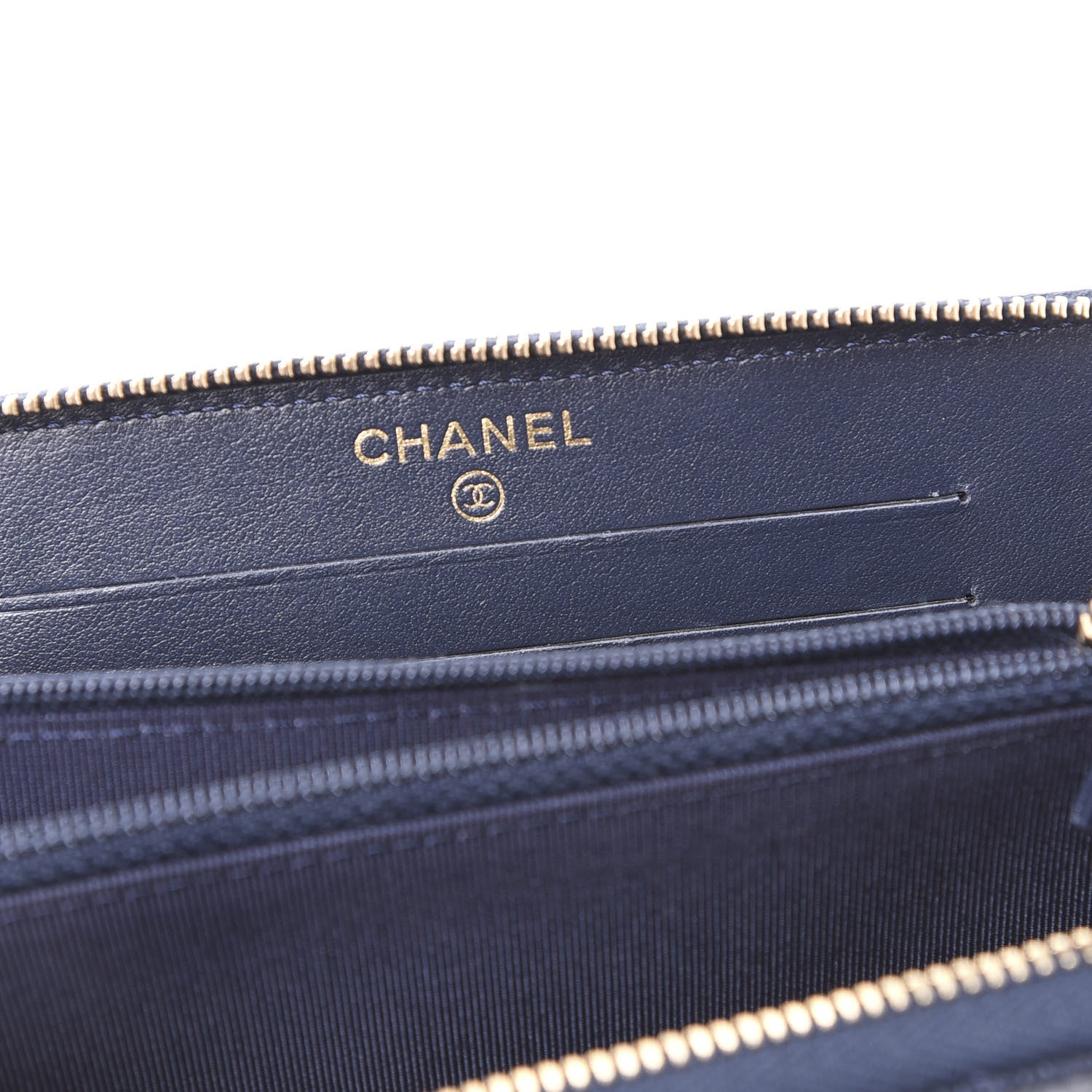 Chanel Caviar Quilted Small Zip Around Wallet Navy 7 of 11