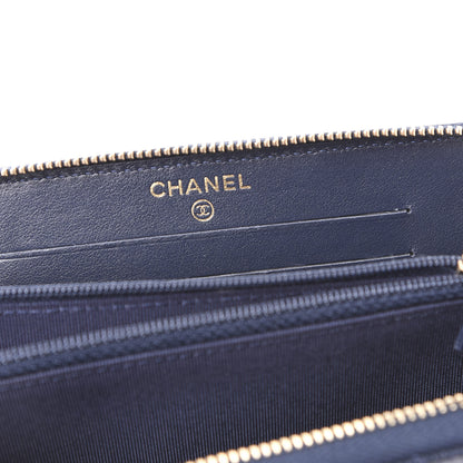 Chanel Caviar Quilted Small Zip Around Wallet Navy 7 of 11
