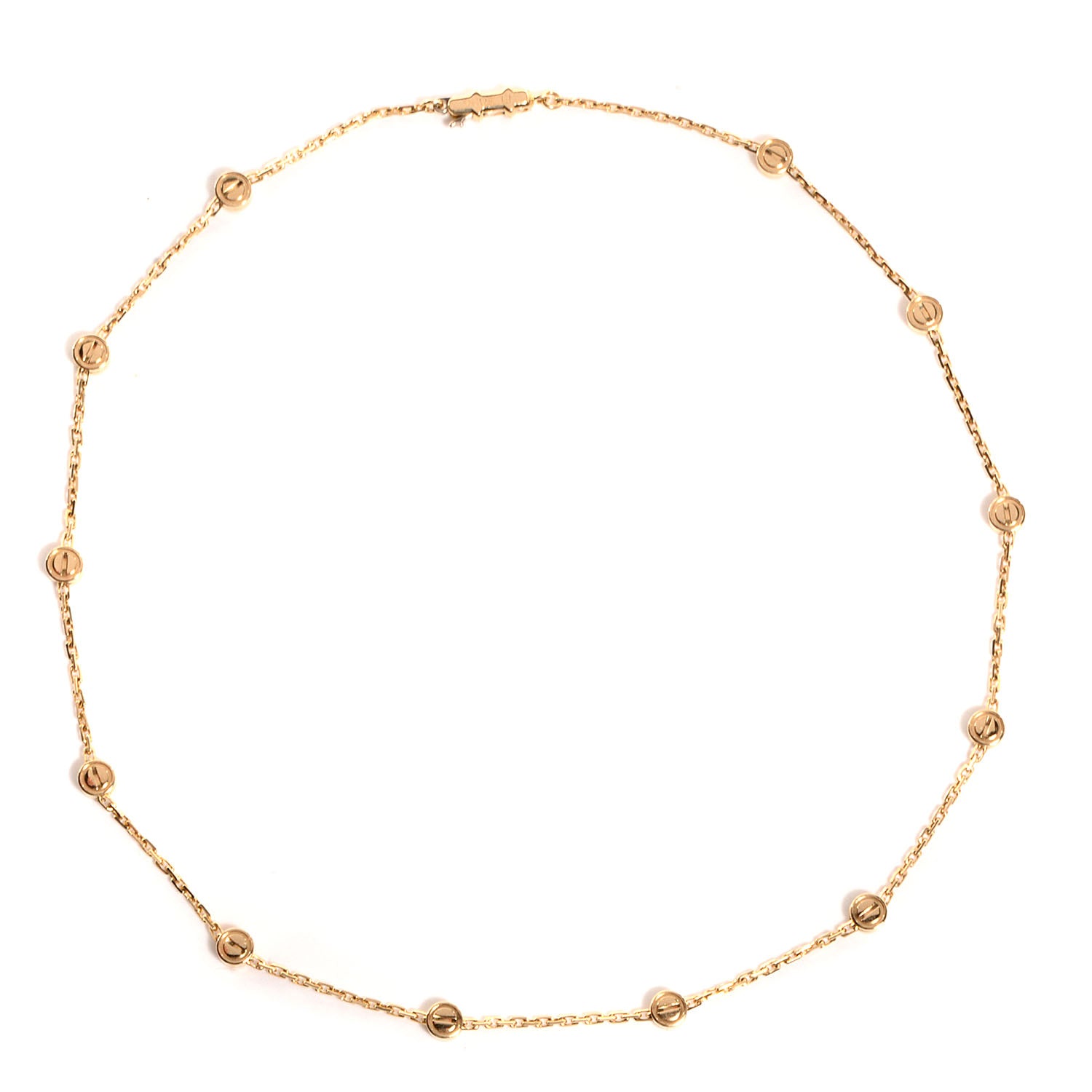 Cartier 18K Yellow Gold Station LOVE Necklace 1 of 8