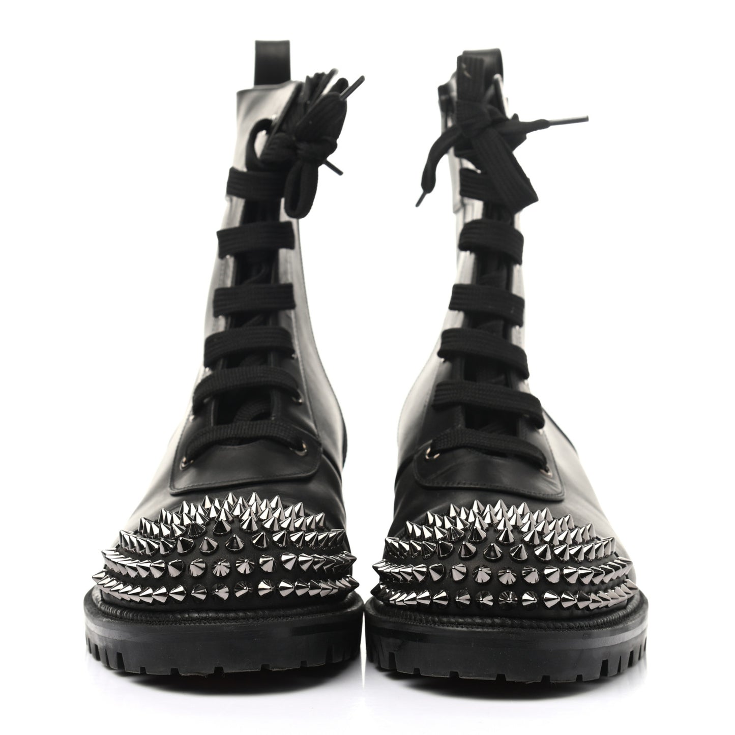 Calfskin Spikes TS Croc Flat Boots 41 Black