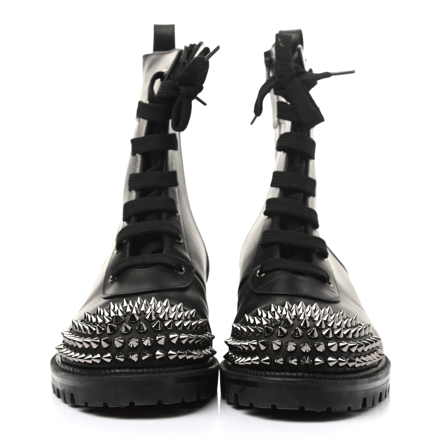 Christian Louboutin Calfskin Spikes TS Croc Flat Boots 41 Black 2 of 6