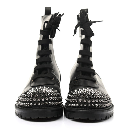 Christian Louboutin Calfskin Spikes TS Croc Flat Boots 41 Black 2 of 6
