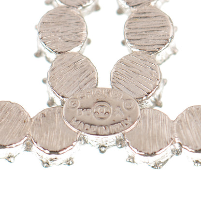 Chanel Crystal CC Earrings Silver 4 of 4