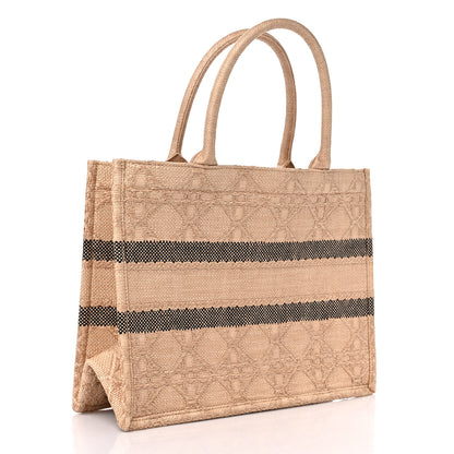 Christian Dior Raffia Cannage Medium Book Tote Natural 3 of 9