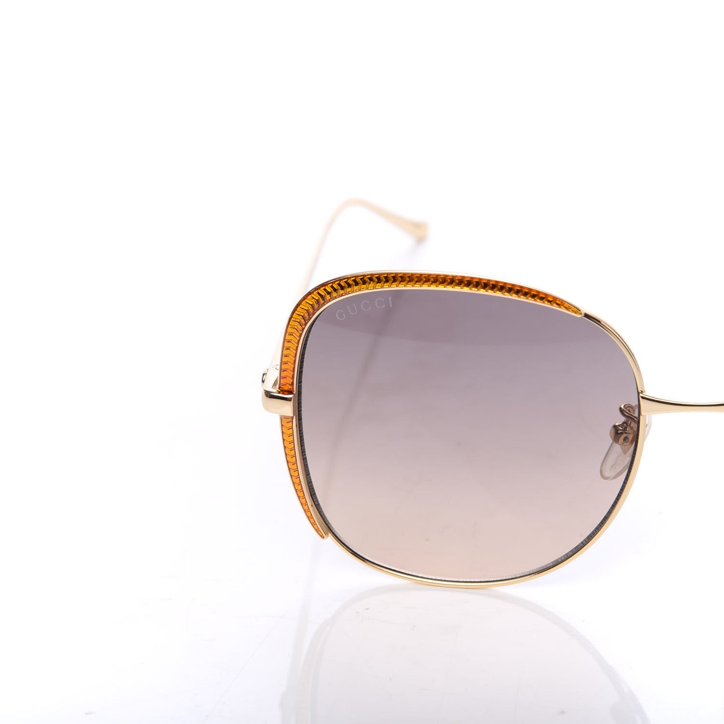 Metal Oversized Sunglasses GG0400S Gold Brown