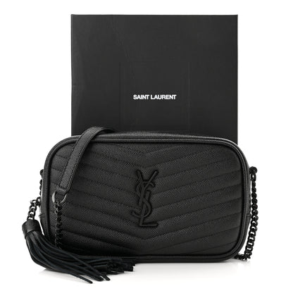 Saint Laurent Grain De Poudre Matelasse Monogram Mini Lou Camera Bag Black 11 of 11
