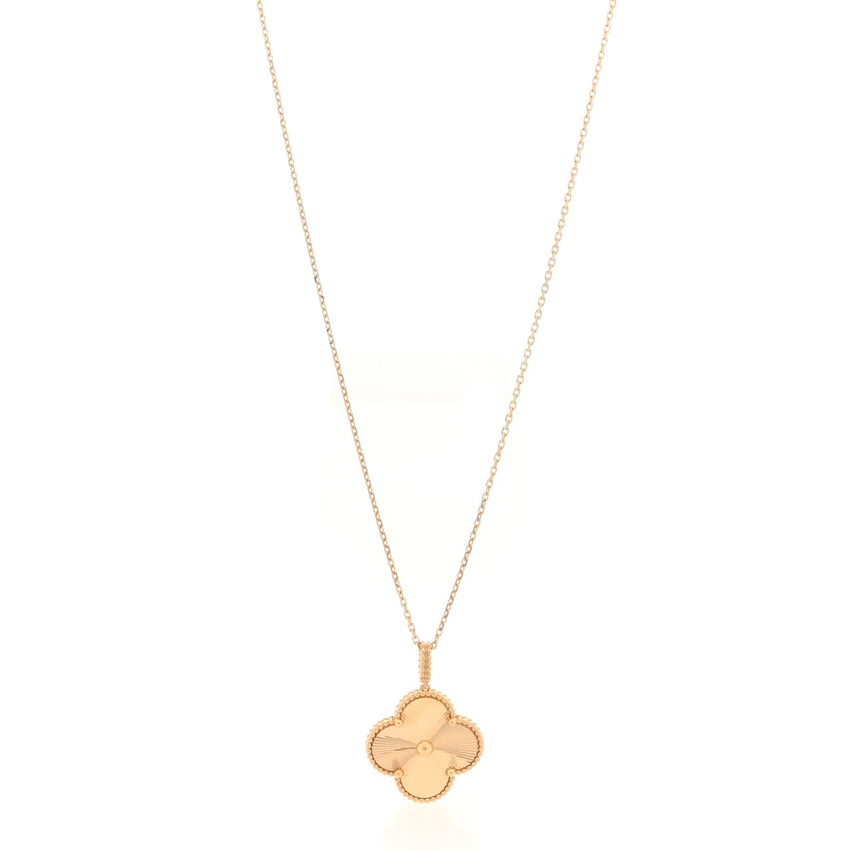 18K Yellow Gold Guilloche Magic Alhambra Long Necklace