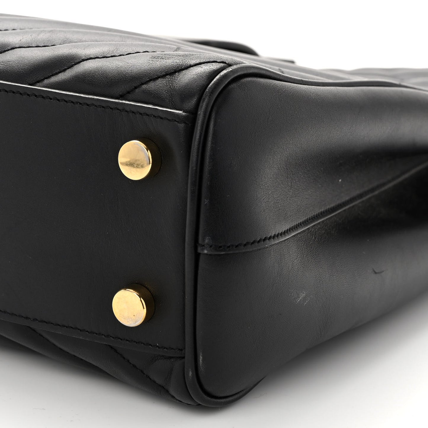 Lambskin Matelasse Chevron Monogram Shopping Bag Black