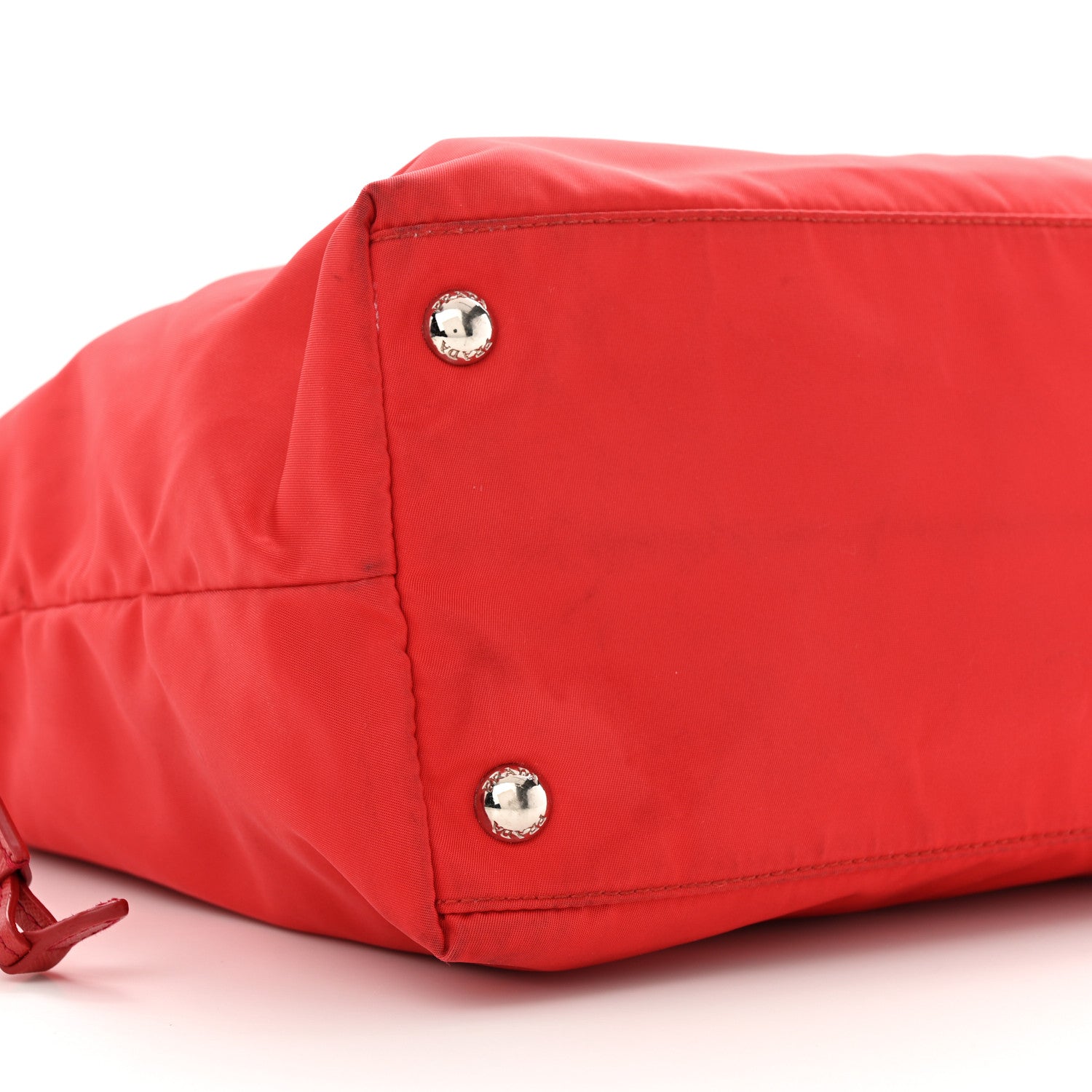 Prada Tessuto Nylon Saffiano Tote Rosso 8 of 13