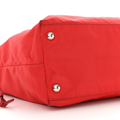 Prada Tessuto Nylon Saffiano Tote Rosso 8 of 13