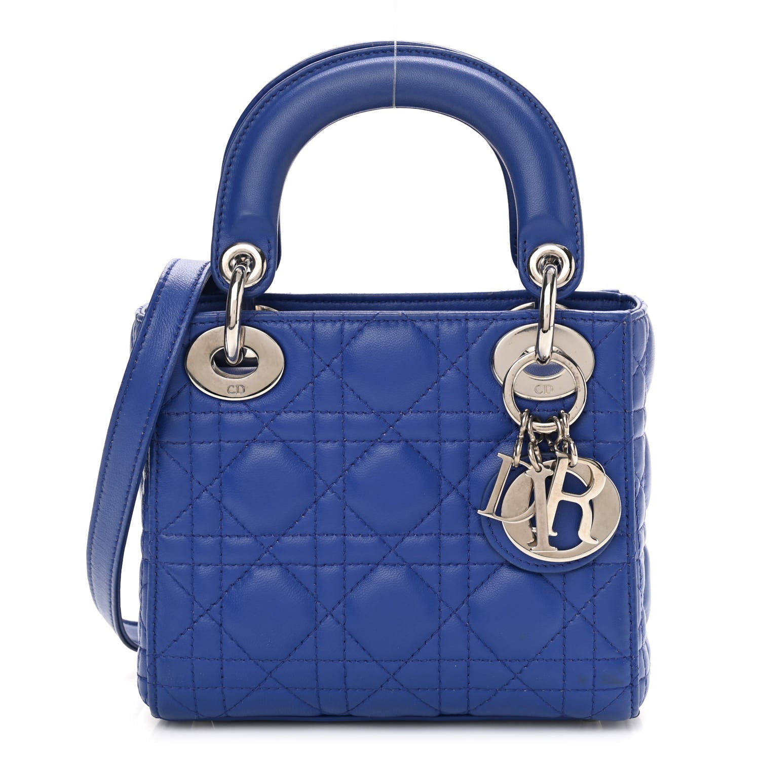 Christian Dior Lambskin Cannage Mini Lady Dior Blue 1 of 10