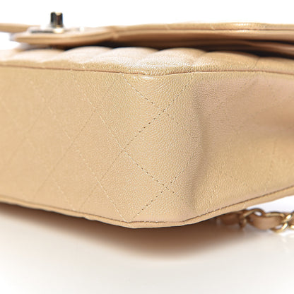 Chanel Iridescent Caviar Quilted Medium Double Flap Beige 9 of 11