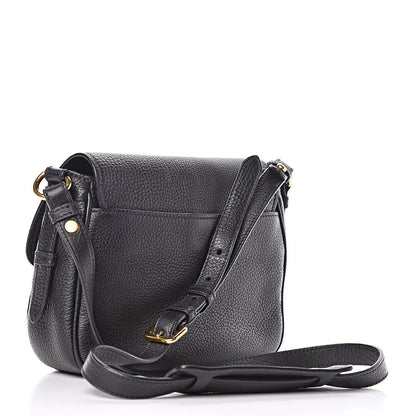 Prada Vitello Daino Double Buckle Messenger Bag Black 3 of 14