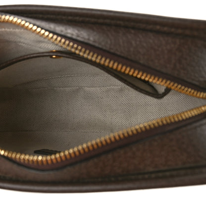 Gucci Monogram Jumbo GG Textured Dollar Calfskin Web Mini Crossbody Bag Camel Ebony New Acero 5 of 8