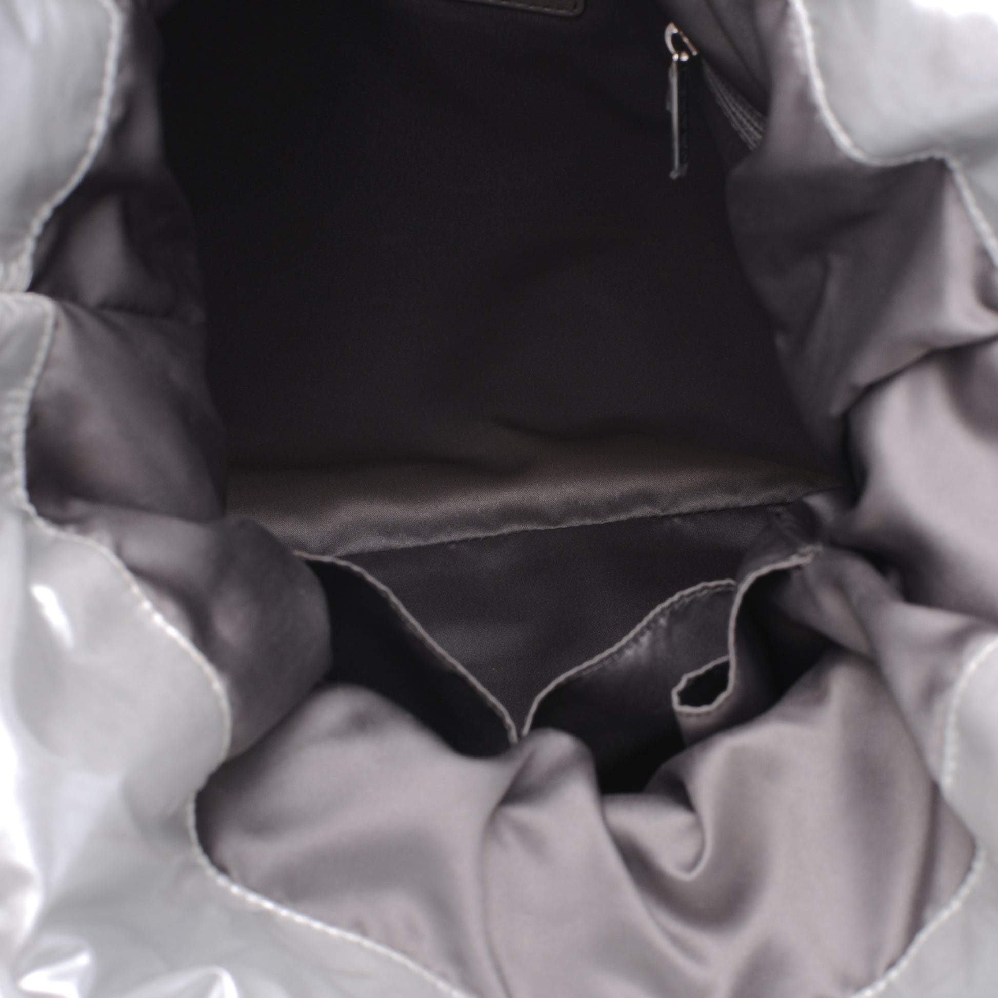 Chanel Vinyl Mohair Trimmed CC Bonbons Tote Silver 5 of 7