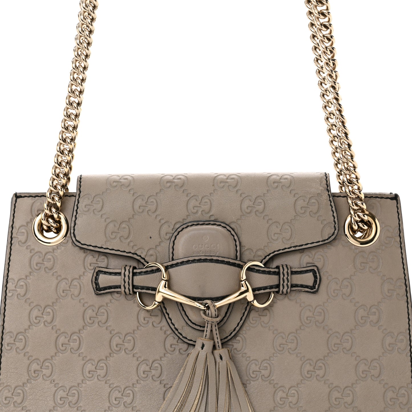 Guccissima Small Emily Chain Shoulder Bag Storm Grey